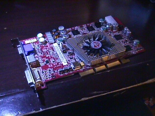 photo of the Radeon 9800 Pro on a desk